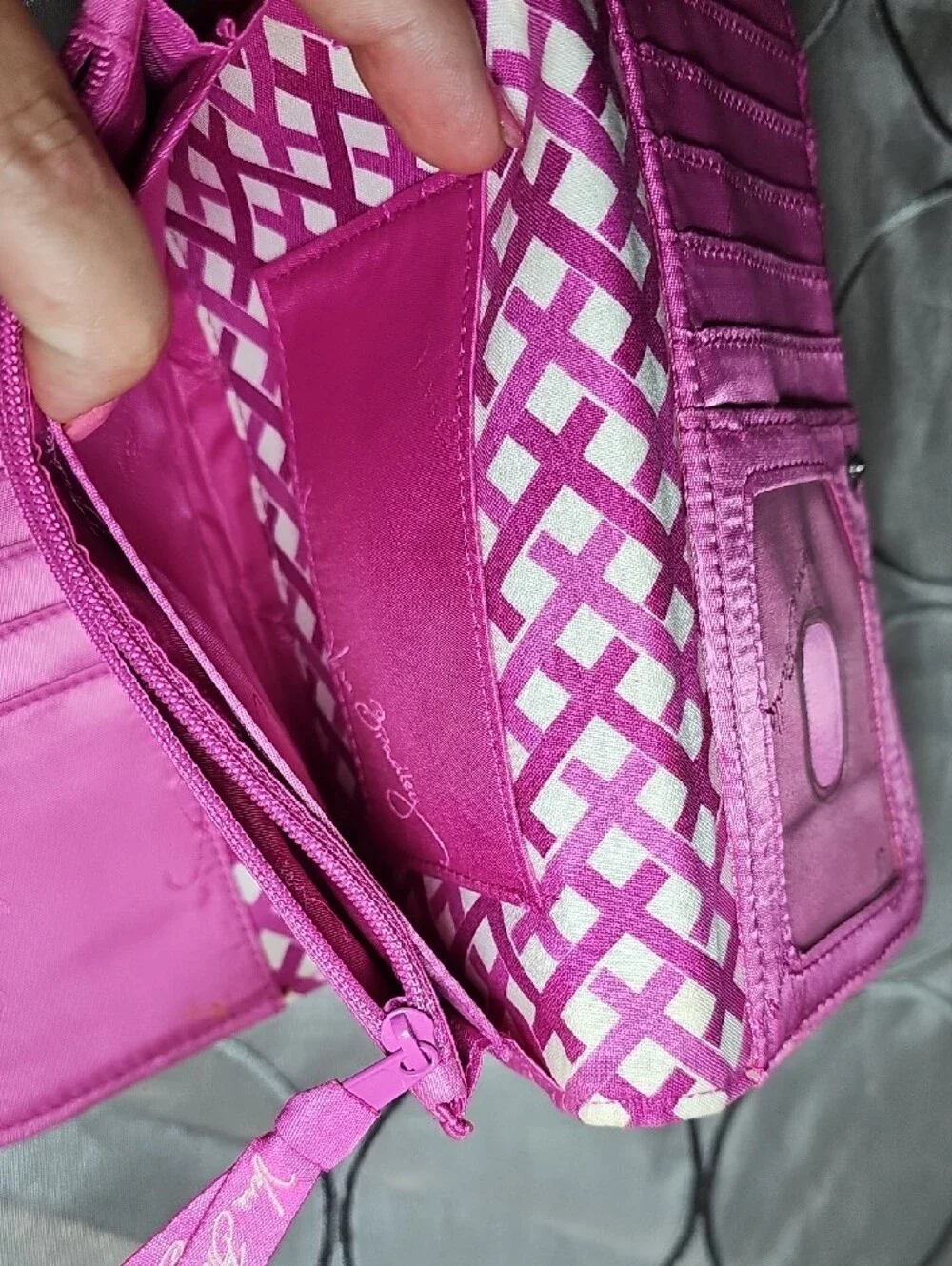 Vera Bradley Quilted Pink & Green Floral Snap Wallet